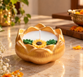 Load image into Gallery viewer, Golden Sunflower Lotus Urli Candle