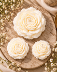 Load image into Gallery viewer, White Rose Flower Candle
