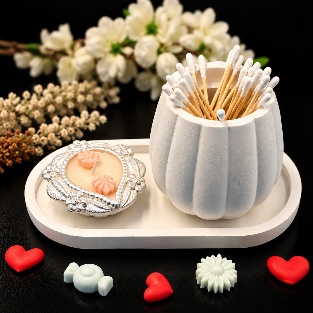 Ivory Blossom Candle Set
