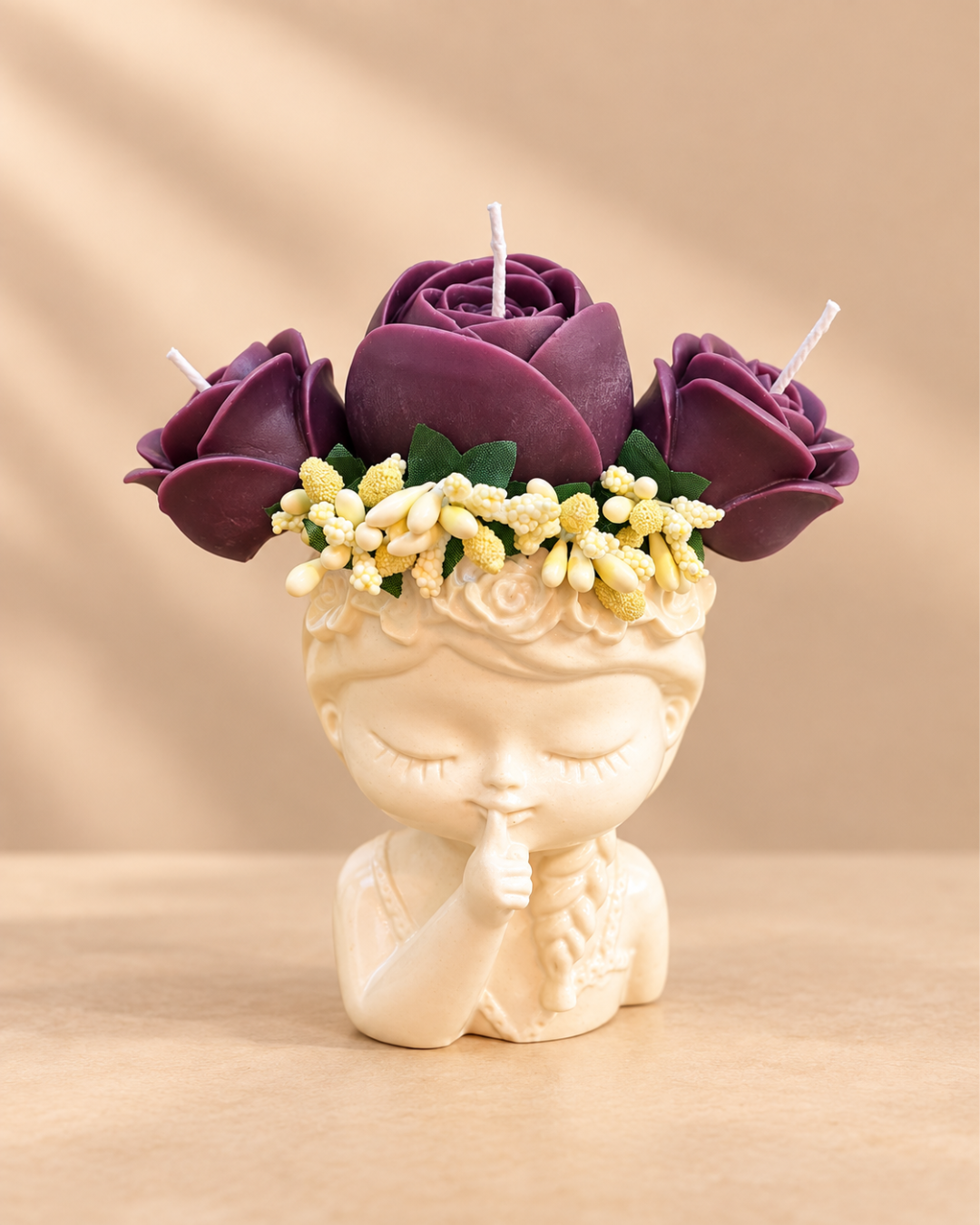 Burgundy Bloom Girl Candle
