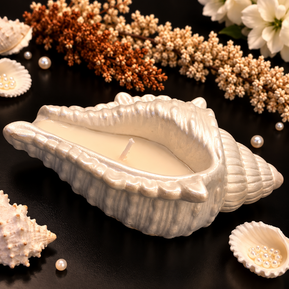 Pearl Conch Shell Candle