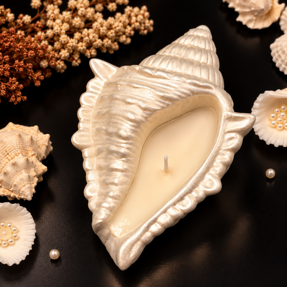 Pearl Conch Shell Candle