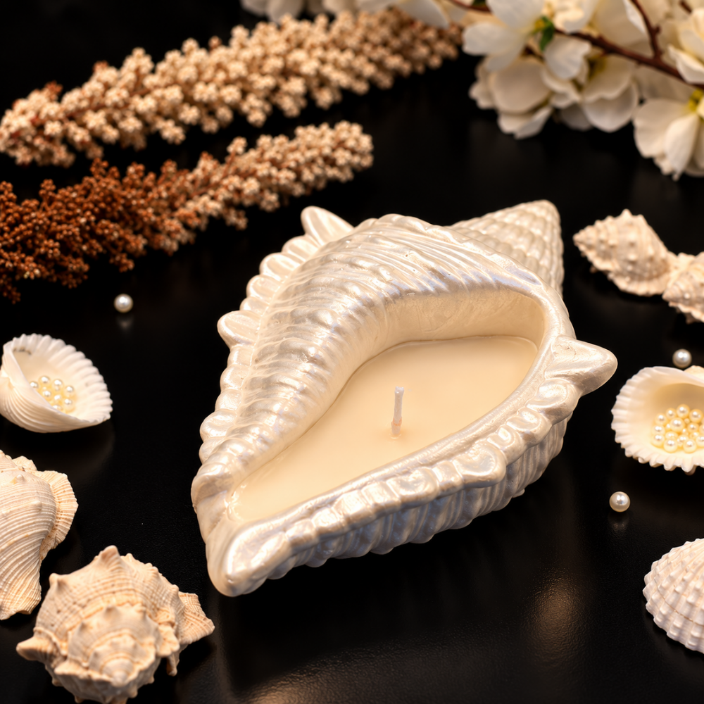Pearl Conch Shell Candle