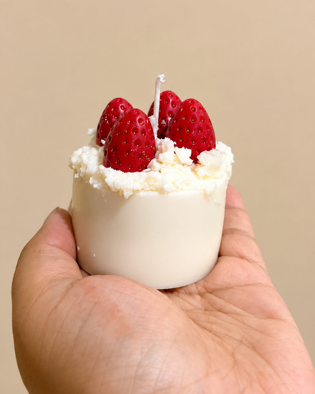 Strawberry Cream Cake Candle