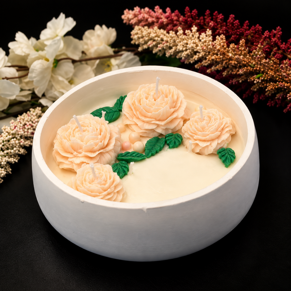 Blushing Rose Garden Urli Candle