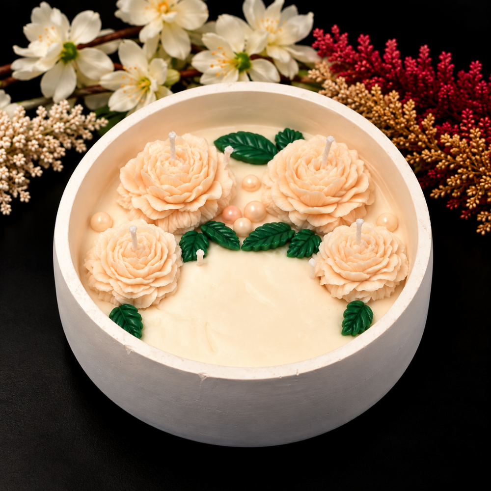 Blushing Rose Garden Urli Candle