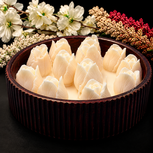 Ivory Tulip Garden Urli Candle
