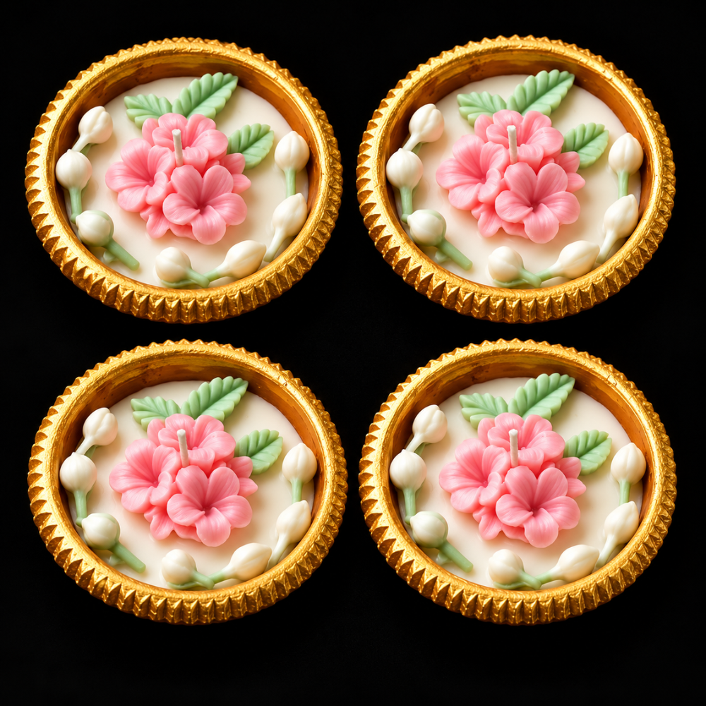 Blush Pink Blossom Urli Candle(SET OF 4)