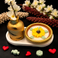 Load image into Gallery viewer, Golden Sunflower Urli Candle
