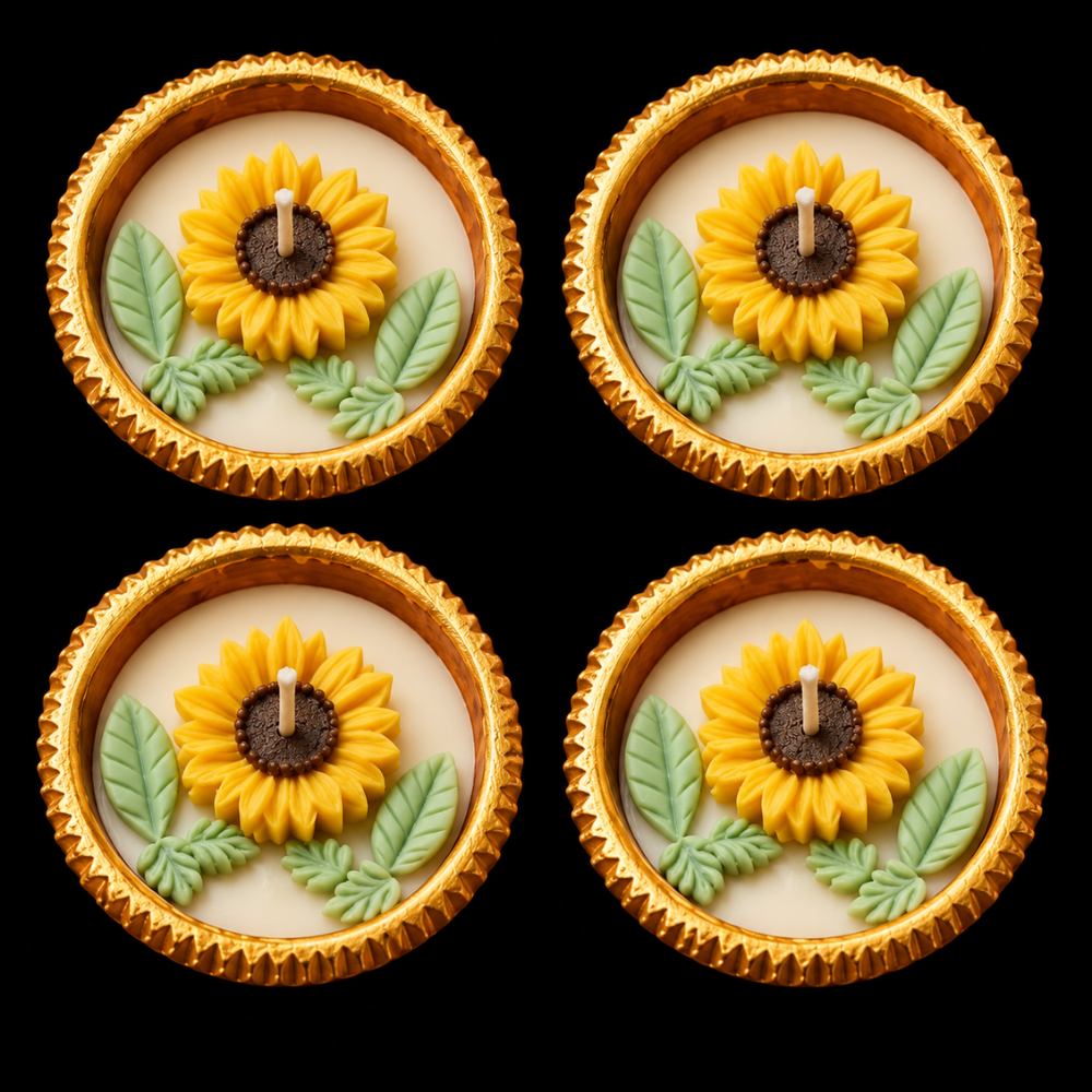 Golden Sunflower Urli Candle(SET OF 4)