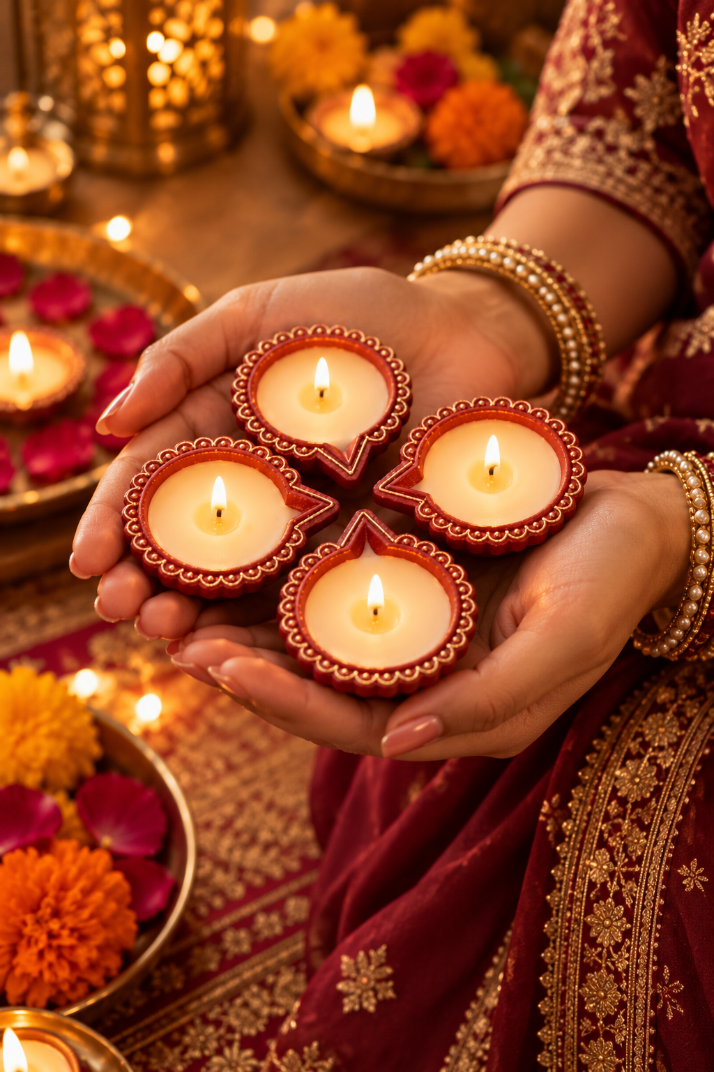 Shubh Deepavali Royal Diya Candle Set