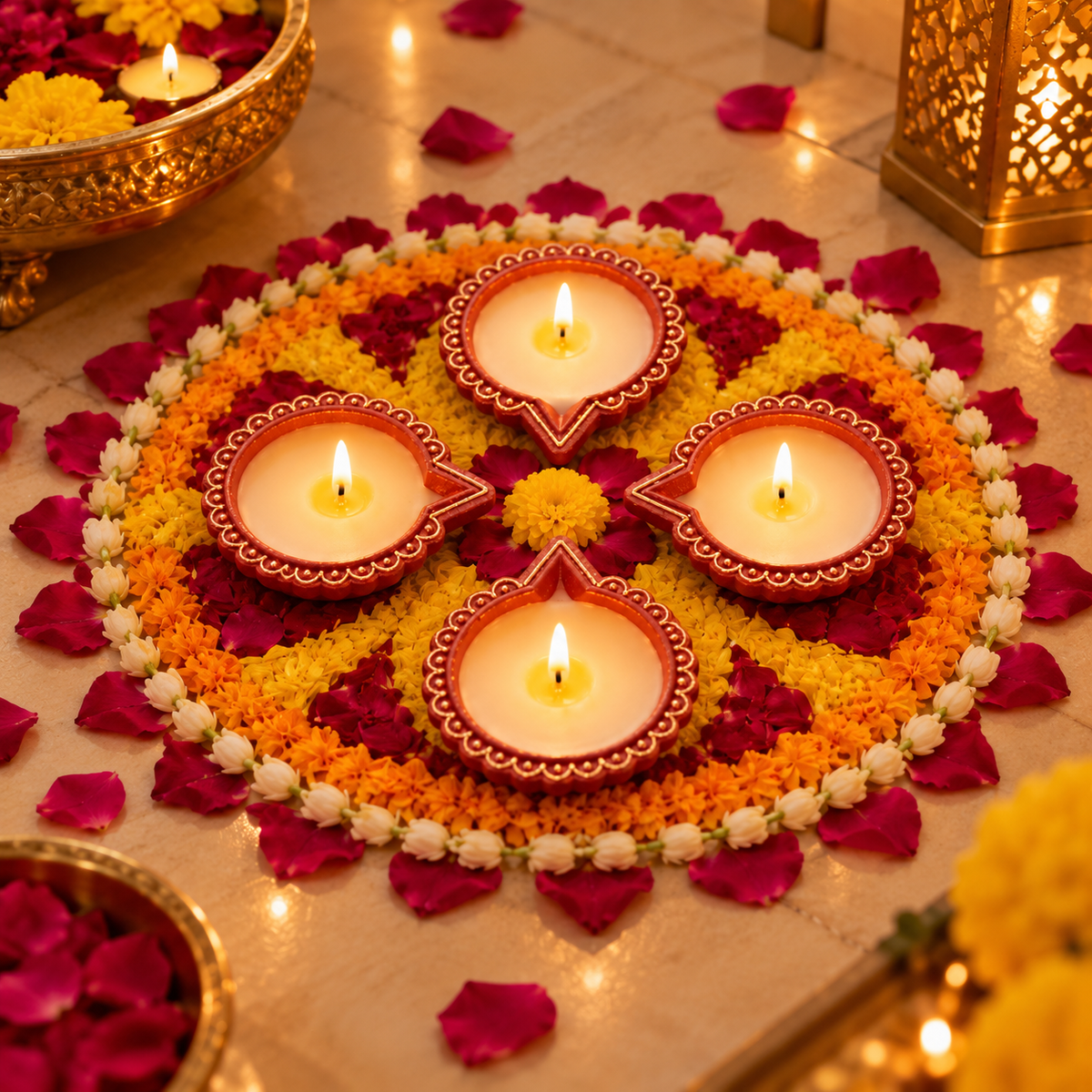 Shubh Deepavali Royal Diya Candle Set