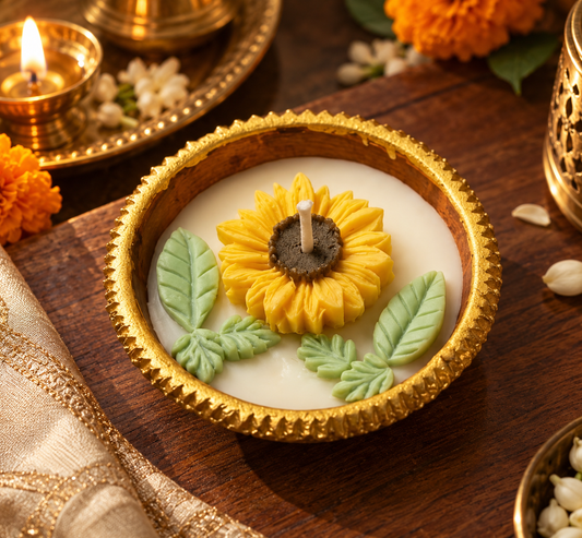 Golden Sunflower Urli Candle(SET OF 4)
