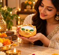 Load image into Gallery viewer, Golden Sunflower Lotus Urli Candle
