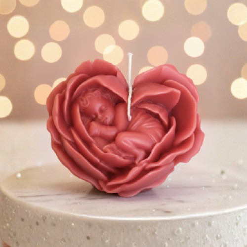 Baby In Heart Candle