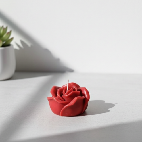 Small Red Rose Candle
