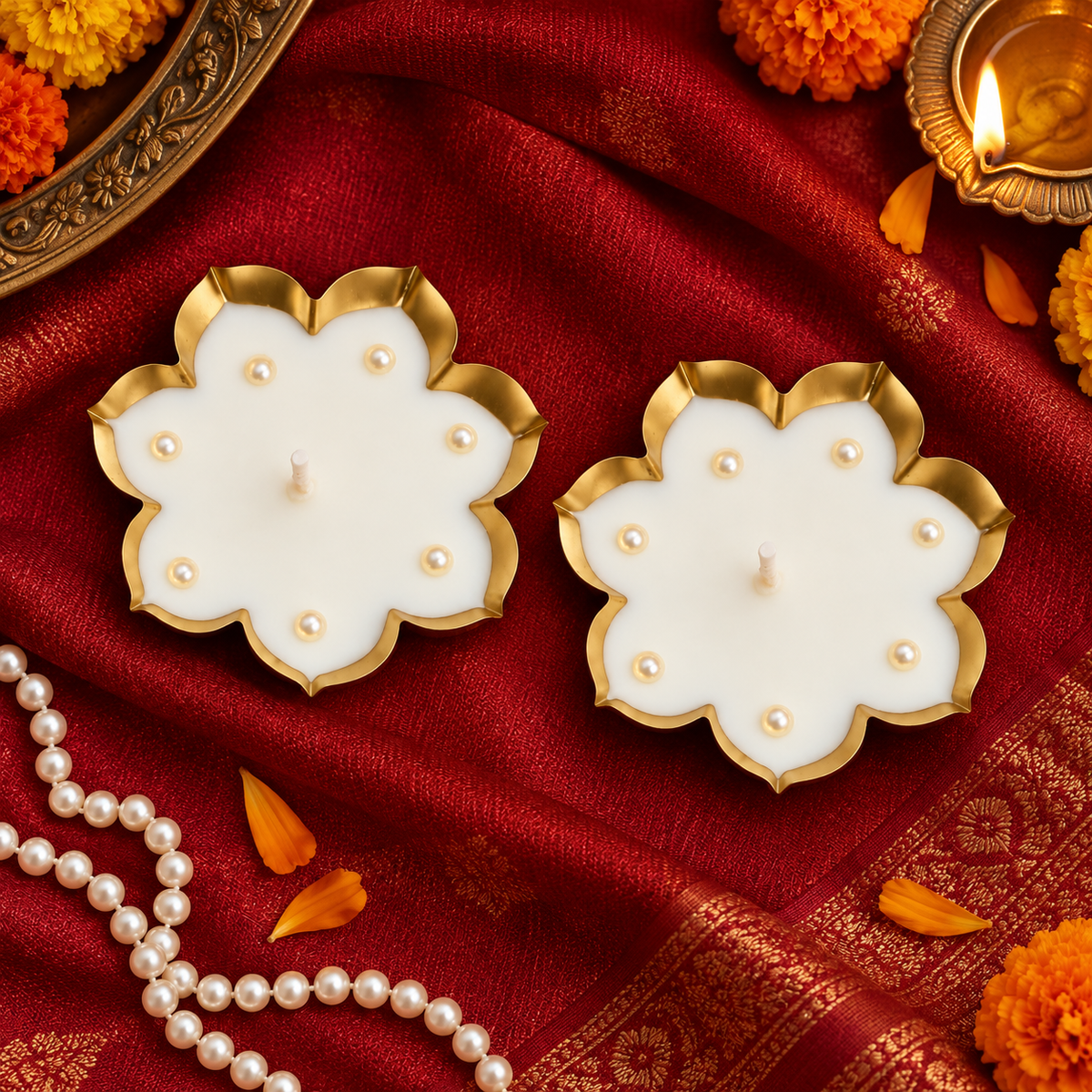Lotus pearl urli Candle set