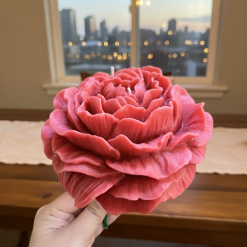 Large Peony Candle