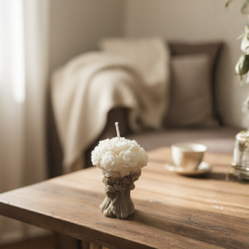 Small Flower Bouquet Candle