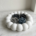 Load image into Gallery viewer, Charcoal Colour Rose Candle with tray
