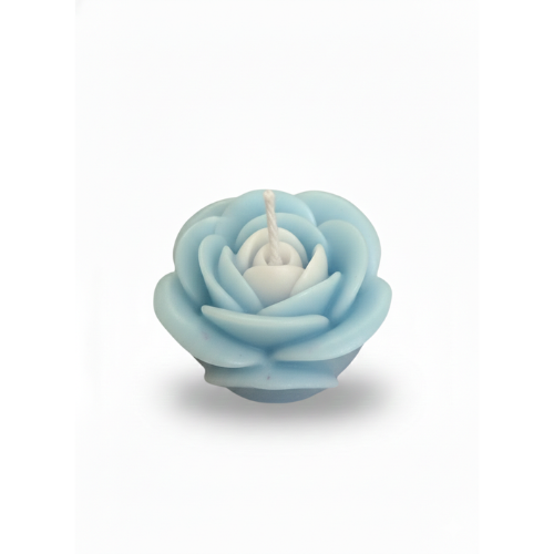 Small Blue Rose Candle