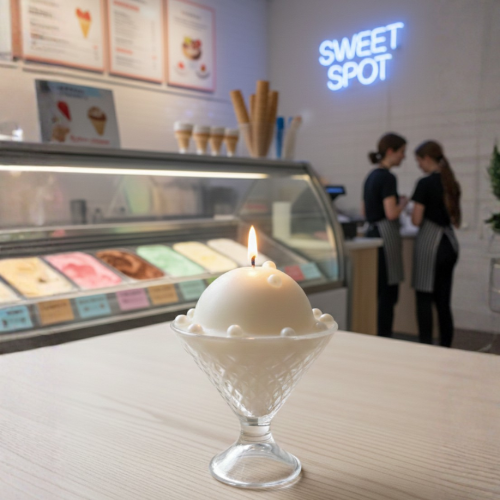 Pearl Ice Cream Candle
