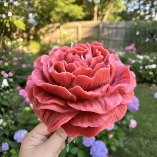 Large Peony Candle